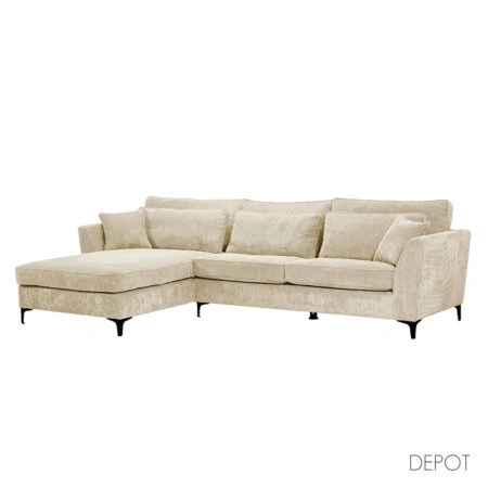 FOREVER ΚΑΝΑΠΕΣ ΓΩΝΙΑ ΑΡΙΣΤΕΡΗ BEIGE LINCOLN 03 316x185x92cm