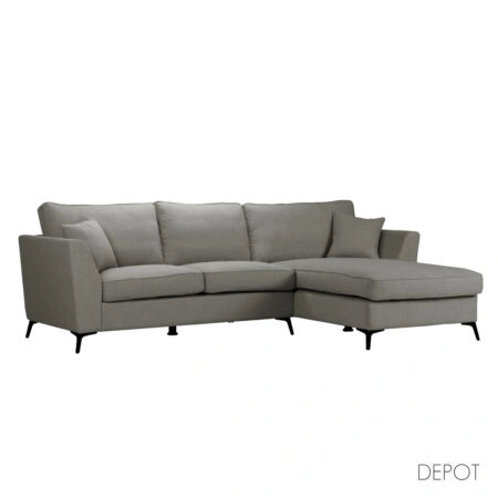 BOEL ΚΑΝΑΠΕΣ ΓΩΝΙΑ ΔΕΞΙΑ ΓΚΡΙ MEMORY 15 280x170x92cm