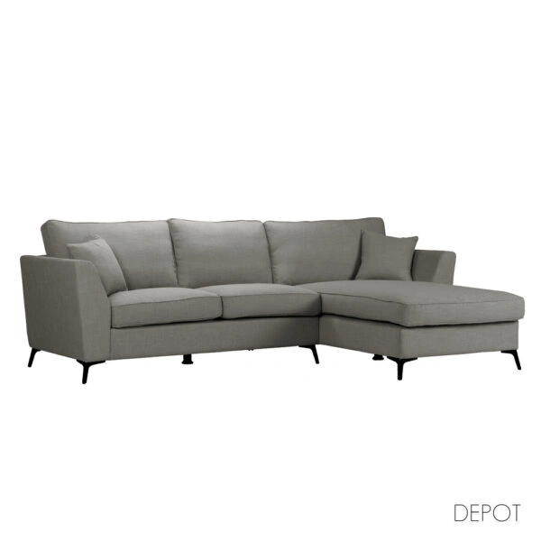 BOEL ΚΑΝΑΠΕΣ ΓΩΝΙΑ ΔΕΞΙΑ ΓΚΡΙ 280x170xH92cm