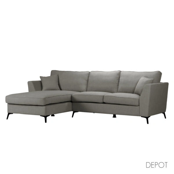 BOEL ΚΑΝΑΠΕΣ ΓΩΝΙΑ ΑΡΙΣΤΕΡΗ ΓΚΡΙ 280x170xH92cm