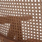 Suva Rattan Καρέκλα με Καφέ Ξύλινο Σκελετό με Ψάθα και Πράσινο Τεχνόδερμα (55x55x85)cm