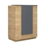 Γραφείο reception Gemini Megapap χρώμα φυσικό οξιάς - ανθρακί 90x50x110εκ.