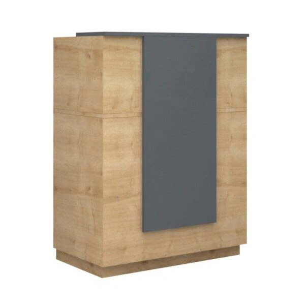 Γραφείο reception Gemini Megapap χρώμα φυσικό οξιάς - ανθρακί 90x50x110εκ.