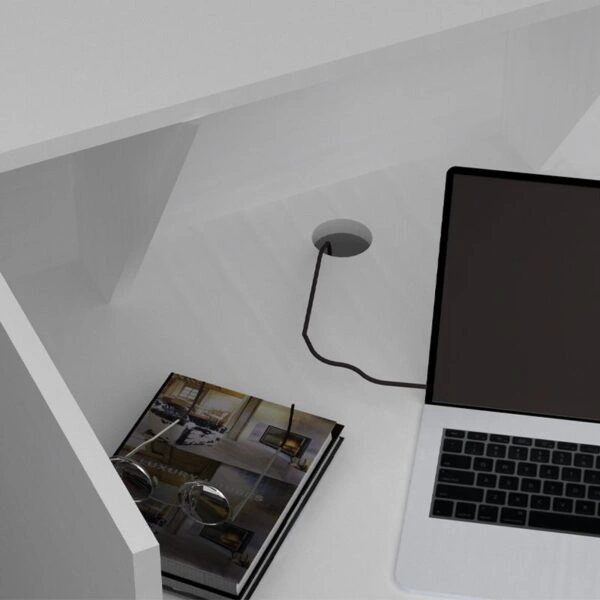 Γραφείο reception Gemini Megapap χρώμα λευκό 90x50x110εκ.