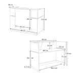 Γραφείο reception Gemini Megapap χρώμα λευκό 90x50x110εκ.