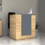 Γραφείο reception Gemini Megapap χρώμα φυσικό οξιάς - ανθρακί 100x70x110εκ.