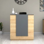 Γραφείο reception Gemini Megapap χρώμα φυσικό οξιάς - ανθρακί 100x70x110εκ.