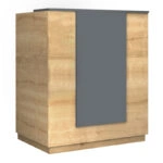 Γραφείο reception Gemini Megapap χρώμα φυσικό οξιάς - ανθρακί 100x70x110εκ.