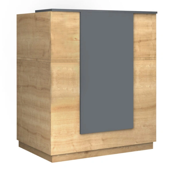 Γραφείο reception Gemini Megapap χρώμα φυσικό οξιάς - ανθρακί 100x70x110εκ.