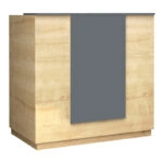 Γραφείο reception Gemini Megapap χρώμα φυσικό οξιάς - ανθρακί 120x70x110εκ.