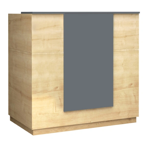 Γραφείο reception Gemini Megapap χρώμα φυσικό οξιάς - ανθρακί 120x70x110εκ.