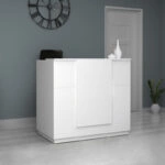 Γραφείο reception Gemini Megapap χρώμα λευκό 120x70x110εκ.