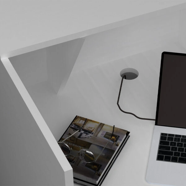 Γραφείο reception Gemini Megapap χρώμα λευκό 120x70x110εκ.