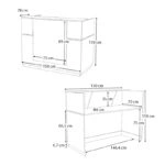 Γραφείο reception Gemini Megapap χρώμα φυσικό οξιάς - ανθρακί 150x70x110εκ.