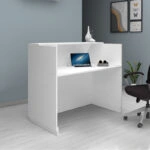 Γραφείο reception Gemini Megapap χρώμα λευκό 150x70x110εκ.