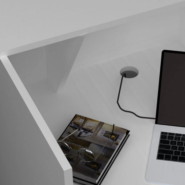 Γραφείο reception Gemini Megapap χρώμα λευκό 150x70x110εκ.