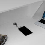 Γραφείο reception Gemini Megapap χρώμα λευκό 150x70x110εκ.