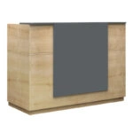 Γραφείο reception Gemini Megapap χρώμα φυσικό οξιάς - ανθρακί 180x70x110εκ.