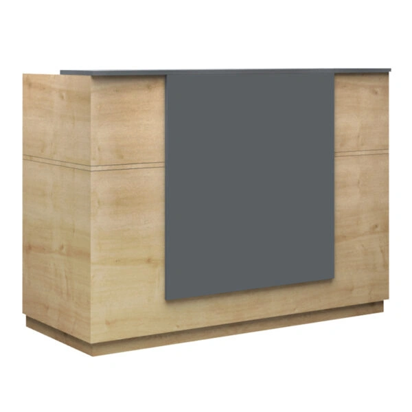 Γραφείο reception Gemini Megapap χρώμα φυσικό οξιάς - ανθρακί 180x70x110εκ.