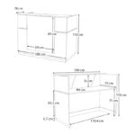Γραφείο reception Gemini Megapap χρώμα φυσικό οξιάς - ανθρακί 180x70x110εκ.