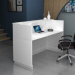 Γραφείο reception Gemini Megapap χρώμα λευκό 180x70x110εκ.