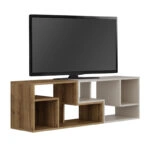 Έπιπλο τηλεόρασης Glis Megapap πολυμορφικό χρώμα ανοιχτό καρυδί - sandstone 145x35x44,8εκ.