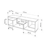 Έπιπλο τηλεόρασης Glis Megapap πολυμορφικό χρώμα ανοιχτό καρυδί - sandstone 145x35x44,8εκ.