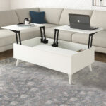 Τραπεζάκι σαλονιού Roy Megapap με σερβιτόρο χρώμα λευκό 121x69x40εκ.