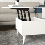 Τραπεζάκι σαλονιού Roy Megapap με σερβιτόρο χρώμα λευκό 121x69x40εκ.