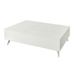 Τραπεζάκι σαλονιού Roy Megapap με σερβιτόρο χρώμα λευκό 121x69x40εκ.