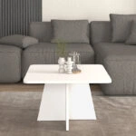 Τραπεζάκι σαλονιού Sugar Megapap χρώμα λευκό 60x60x36,8εκ.