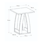 Τραπεζάκι βοηθητικό - Κομοδίνο Deros Megapap χρώμα sepet oak 45x45x56εκ.