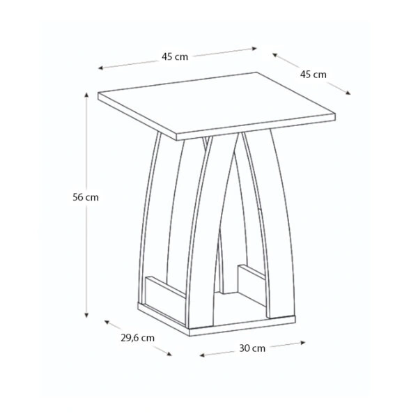Τραπεζάκι βοηθητικό - Κομοδίνο Deros Megapap χρώμα sepet oak 45x45x56εκ.