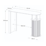 Τραπέζι μπαρ Bohema Megapap χρώμα sepet oak - ivory 150x51,6x101,8εκ.