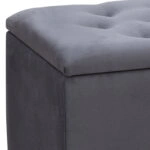 Σκαμπώ - Ταμπουρέ Lotus Megapap βελούδινο χρώμα ανθρακί 90x40x50εκ.