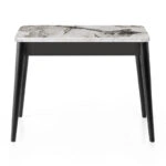 Τραπέζι Dolunay Megapap επεκτεινόμενο χρώμα λευκό εφέ μαρμάρου - μαύρο 100x60(120x100)x79,5εκ.