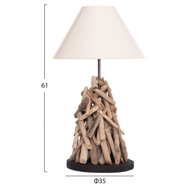ΕΠΙΤΡΑΠΕΖΙΟ ΦΩΤΙΣΤΙΚΟ TWIGGY HM4423 DRIFTWOOD & ΛΕΥΚΟ ΚΑΠΕΛΟ Φ25x55Υεκ.