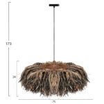 ΦΩΤΙΣΤΙΚΟ ΟΡΟΦΗΣ ORDEM HM4715 ΚΑΠΕΛΟ ΙΝΕΣ SISAL & ΜΠΑΝΑΝΑΣ-ΜΑΥΡΟ & ΦΥΣΙΚΟ Φ75εκ