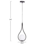 ΦΩΤΙΣΤΙΚΟ ΟΡΟΦΗΣ DROPLET HM7503.11 ΜΕΤΑΛΛΟ ΣΕ ΜΑΥΡΟ-ΛΕΥΚΟΣ ΓΛΟΜΠΟΣ 23,5x12x147Υεκ.