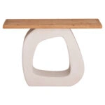 ΚΟΝΣΟΛΑ ΣΕΙΡΑ SANTORINI HM18043 ΤΟΠ ΞΥΛΟ ΕΛΑΤΟΥ-ΒΑΣΗ ΥΠΟΛΕΥΚΟ MDF 120x38x83Υεκ.