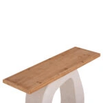 ΚΟΝΣΟΛΑ ΣΕΙΡΑ SANTORINI HM18043 ΤΟΠ ΞΥΛΟ ΕΛΑΤΟΥ-ΒΑΣΗ ΥΠΟΛΕΥΚΟ MDF 120x38x83Υεκ.