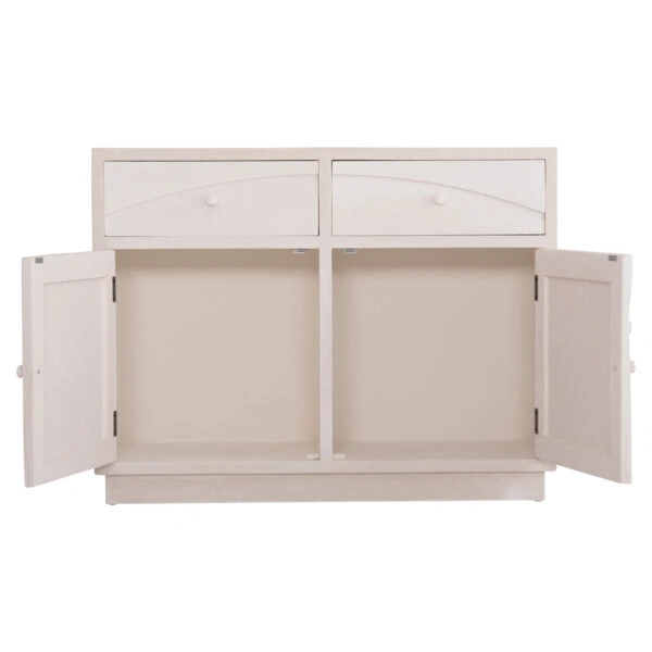 ΜΠΟΥΦΕΣ ΣΕΙΡΑ SANTORINI HM18046 MDF ΣΕ ΥΠΟΛΕΥΚΟ ΧΡΩΜΑ-2 ΣΥΡΤΑΡΙΑ & 2 ΠΟΡΤΕΣ 107x38x82,5Υεκ.