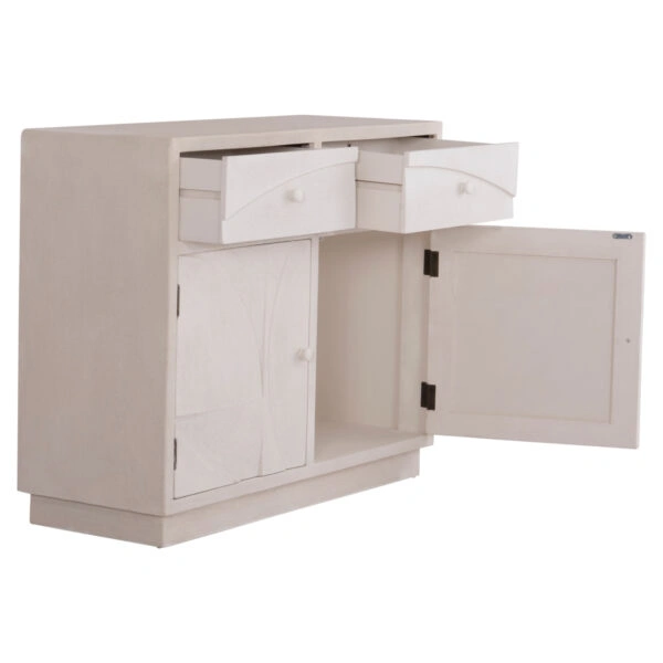 ΜΠΟΥΦΕΣ ΣΕΙΡΑ SANTORINI HM18046 MDF ΣΕ ΥΠΟΛΕΥΚΟ ΧΡΩΜΑ-2 ΣΥΡΤΑΡΙΑ & 2 ΠΟΡΤΕΣ 107x38x82,5Υεκ.