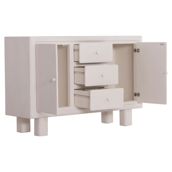 ΜΠΟΥΦΕΣ ΣΕΙΡΑ SANTORINI HM18048 MDF ΣΕ ΥΠΟΛΕΥΚΟ ΧΡΩΜΑ-3 ΣΥΡΤΑΡΙΑ & 2 ΠΟΡΤΕΣ 120x38x80Υεκ.