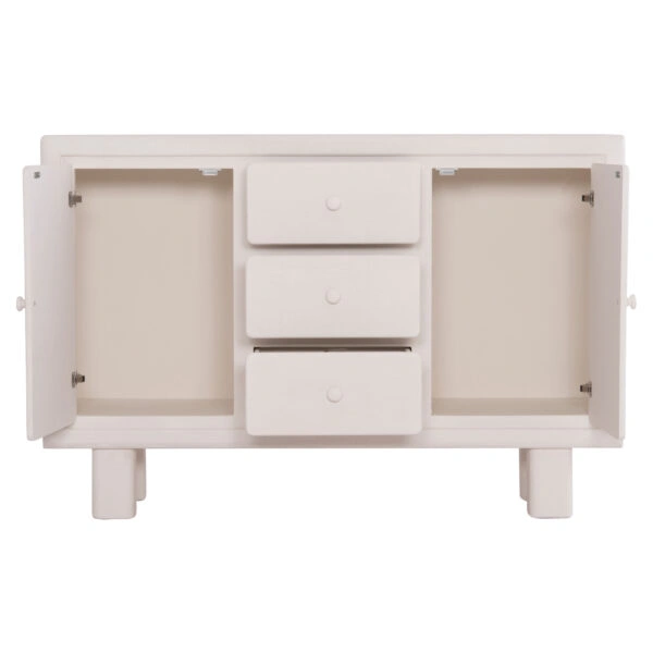 ΜΠΟΥΦΕΣ ΣΕΙΡΑ SANTORINI HM18048 MDF ΣΕ ΥΠΟΛΕΥΚΟ ΧΡΩΜΑ-3 ΣΥΡΤΑΡΙΑ & 2 ΠΟΡΤΕΣ 120x38x80Υεκ.