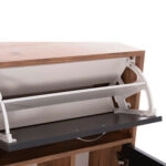 ΠΑΠΟΥΤΣΟΘΗΚΗ MEDY HM18187.02 ΜΕΛΑΜΙΝΗ ΣΕ ΦΥΣΙΚΟ & ΑΝΘΡΑΚΙ-ΜΑΥΡΑ ΠΟΔΙΑ 85x30x108.5Υεκ