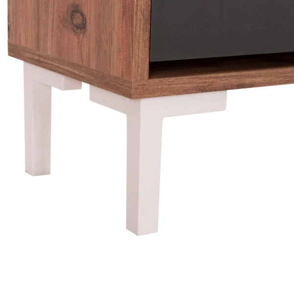 ΠΑΠΟΥΤΣΟΘΗΚΗ MEDY HM18187.02 ΜΕΛΑΜΙΝΗ ΣΕ ΦΥΣΙΚΟ & ΑΝΘΡΑΚΙ-ΜΑΥΡΑ ΠΟΔΙΑ 85x30x108.5Υεκ