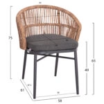 ΠΟΛΥΘΡΟΝΑ ΑΛΟΥΜΙΝΙΟΥ ORIN HM6265.01 ΣΚΟΥΡΟ ΓΚΡΙ- P.E.RATTAN ΣΕ ΦΥΣΙΚΟ 65x56x82Υεκ.