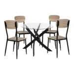 ΣΕΤ 5ΤΜΧ ΤΡΑΠΕΖΙ ΜΑΥΡΟ & ΚΑΡΕΚΛΕΣ SONAMA ΜΕ ΜΑΥΡΙΑ ΠΟΔΙΑ HM11072