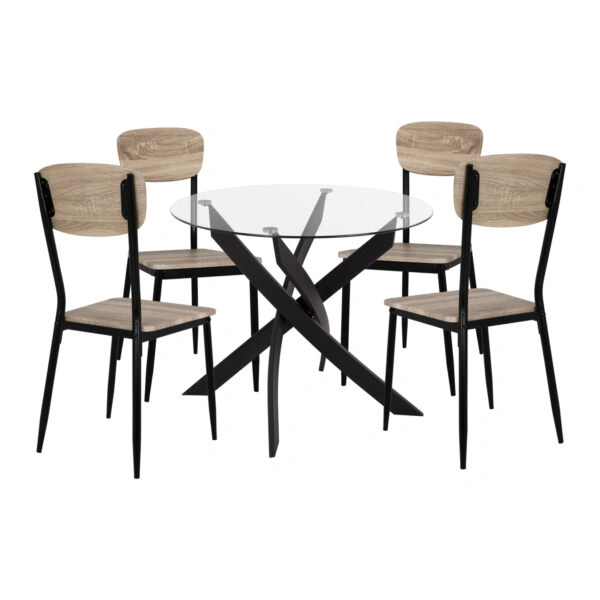 ΣΕΤ 5ΤΜΧ ΤΡΑΠΕΖΙ ΜΑΥΡΟ & ΚΑΡΕΚΛΕΣ SONAMA ΜΕ ΜΑΥΡΙΑ ΠΟΔΙΑ HM11072